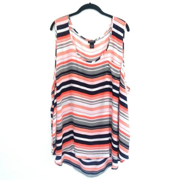 💜TORRID STRIPED CHIFFON TANK TOP - Picture 2 of 5